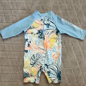 RuggedButts Kids Swim One Piece - Blue and Multicolor